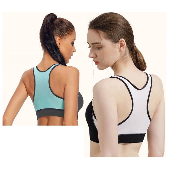 Bundle Set of 2 Breathable Mesh Racerback Sports Bras OS - Picture 7 of 8